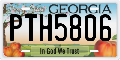 GA license plate PTH5806