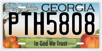 GA license plate PTH5808
