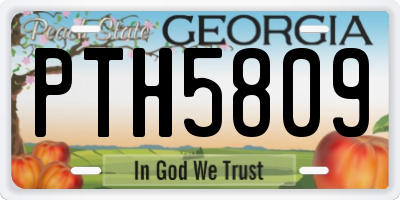 GA license plate PTH5809