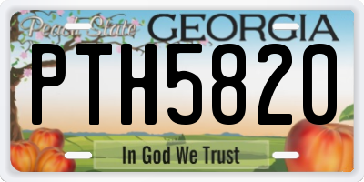 GA license plate PTH5820