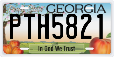 GA license plate PTH5821