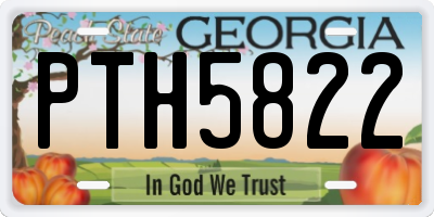 GA license plate PTH5822