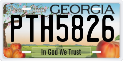 GA license plate PTH5826