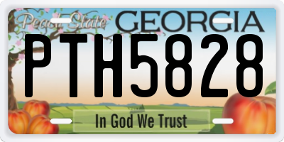 GA license plate PTH5828