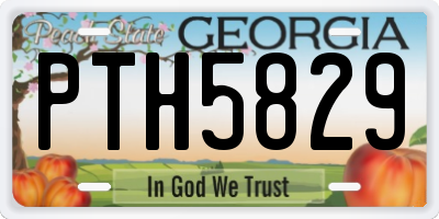 GA license plate PTH5829