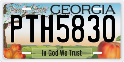 GA license plate PTH5830