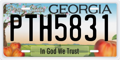 GA license plate PTH5831