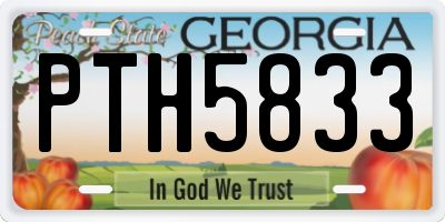 GA license plate PTH5833