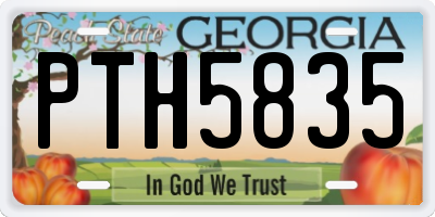 GA license plate PTH5835