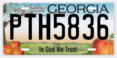 GA license plate PTH5836