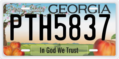 GA license plate PTH5837