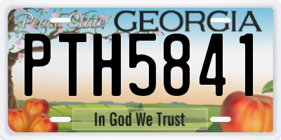 GA license plate PTH5841