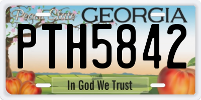 GA license plate PTH5842