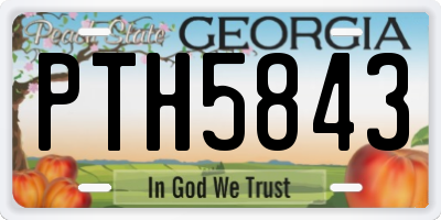GA license plate PTH5843