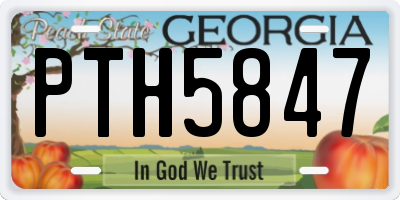 GA license plate PTH5847