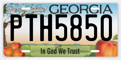 GA license plate PTH5850