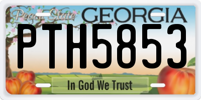 GA license plate PTH5853