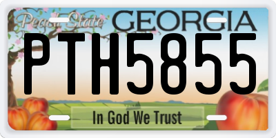 GA license plate PTH5855