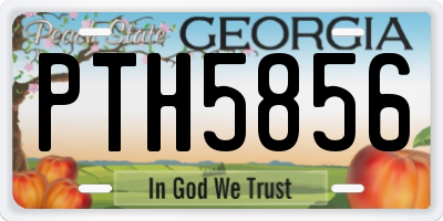 GA license plate PTH5856