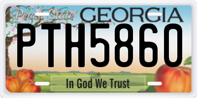 GA license plate PTH5860