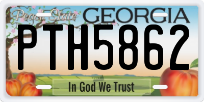GA license plate PTH5862