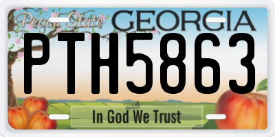 GA license plate PTH5863