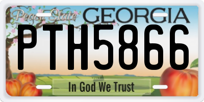 GA license plate PTH5866