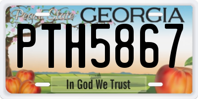 GA license plate PTH5867