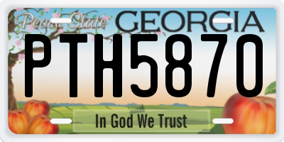 GA license plate PTH5870