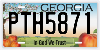 GA license plate PTH5871