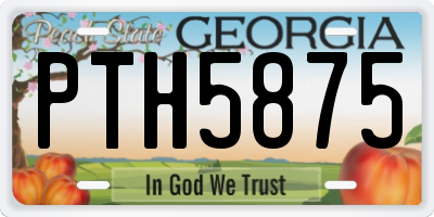 GA license plate PTH5875