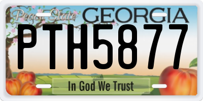 GA license plate PTH5877