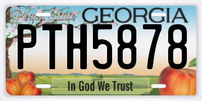 GA license plate PTH5878