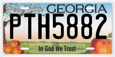 GA license plate PTH5882