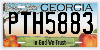GA license plate PTH5883