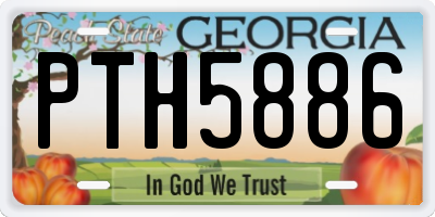 GA license plate PTH5886