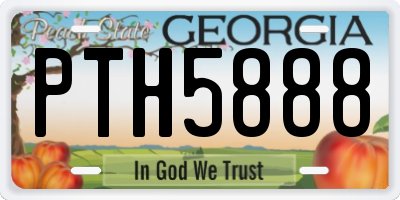 GA license plate PTH5888