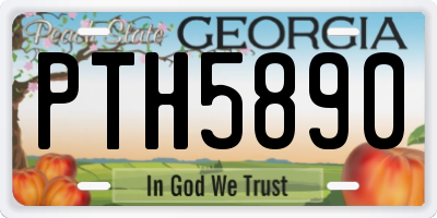 GA license plate PTH5890