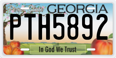 GA license plate PTH5892