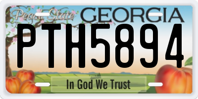 GA license plate PTH5894