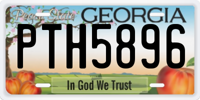 GA license plate PTH5896