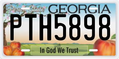 GA license plate PTH5898