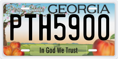 GA license plate PTH5900