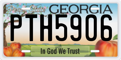 GA license plate PTH5906