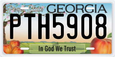 GA license plate PTH5908