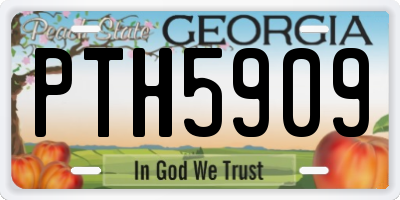 GA license plate PTH5909