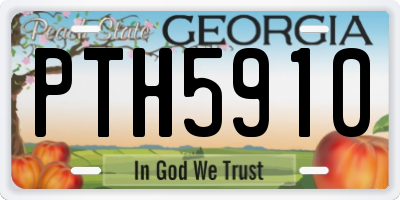 GA license plate PTH5910