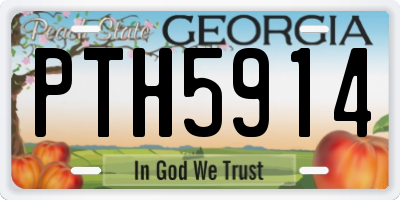 GA license plate PTH5914