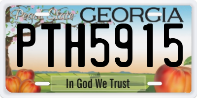 GA license plate PTH5915