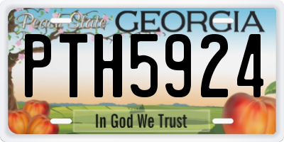 GA license plate PTH5924